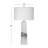Medway Black & White Glass Table Lamp with White Drum Shade, Modern