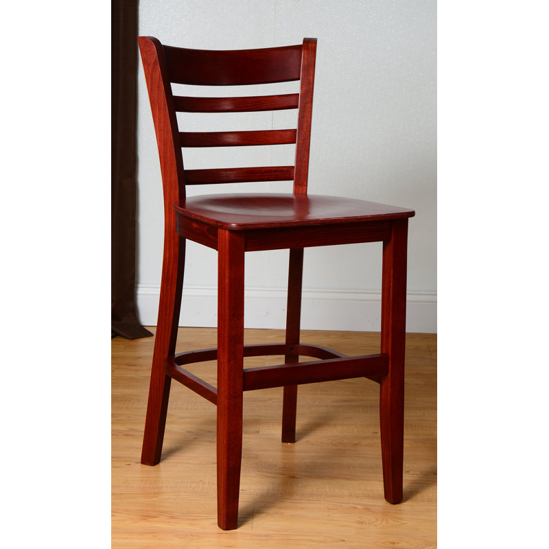 Likens Solid Wood Counter Stool, Mahogany
