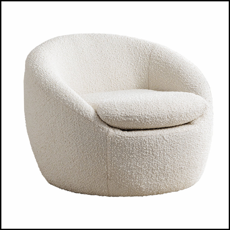 Fauteuil demi-tonneau Winnie, Bouclé noir