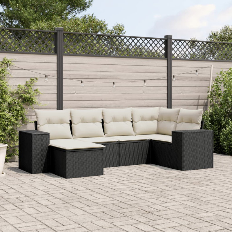 Vidaxl Garden Sofa Set PE Rattan Lounge Set Adjustable Feet