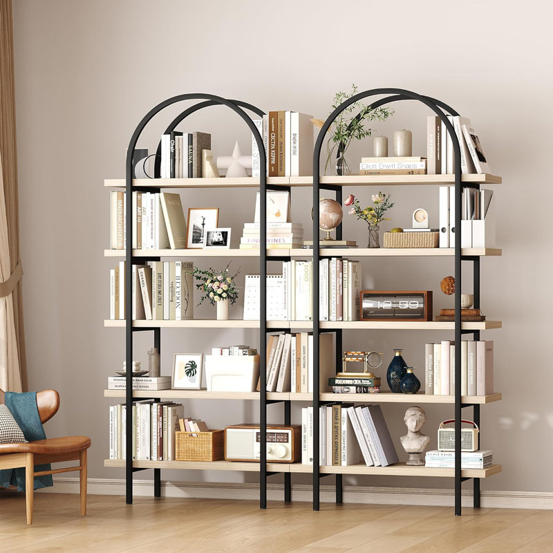 Bibliothèque à 5 niveaux, bibliothèque ouverte pour salon, bureau à domicile