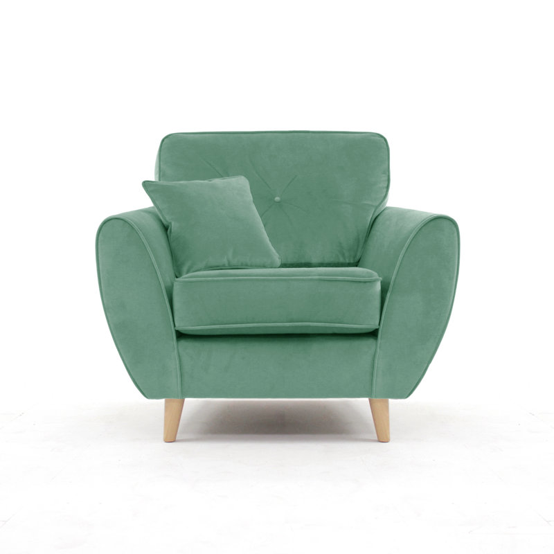 Rafe Scandi Style Velvet Armchair, Lichen Velvet