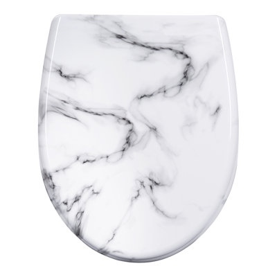 Toilet Seat With Soft-Close Mechanism, Quick Release Function, O-Shaped Toilet Seat With Mounting Fittings, 175Kg Load Capacity