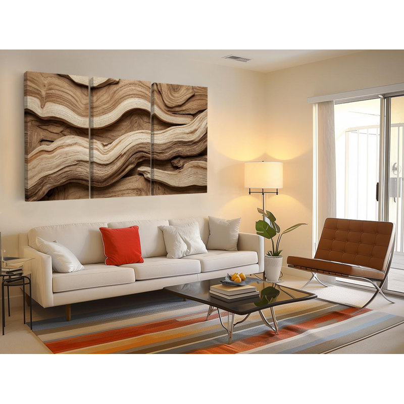 Reproduction d'art sur bois ondulé, impression sur toile, art mural abstrait rustique, décor à panneaux multiples, ferme moderne, fabriqué aux États-Unis, reproduction d'art