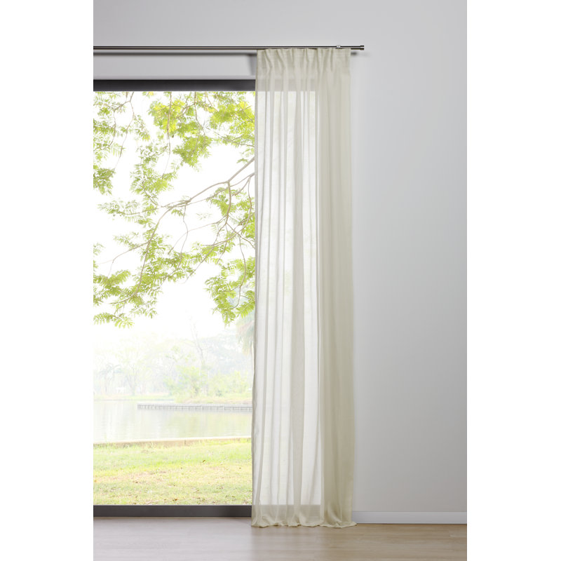 Pure opaque scarf with loop, Ecru