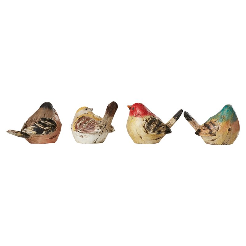 August Grove® Esther 4 Piece Polystone Birds Figurine Set & Reviews ...