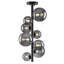 Plafonnier encastré moderne noir avec cadre en métal en grain de bois à transfert d'eau et globes en verre gris fumé dégradé, option 4 ou 8 lumières pour la chambre à coucher, le couloir et la cuisine - Répertorié ETL-402629698