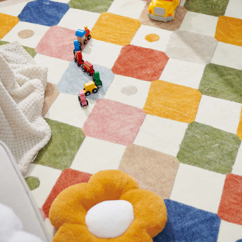 Modern Diamond Circus Washable Runner Rug, Rectangle 3' x 5', Argyle Circus
