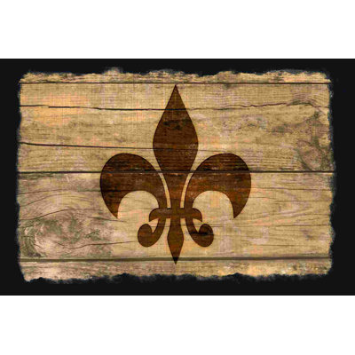 «Wood Burn Fleur De Lis», impression sur toile tendue