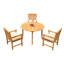 4 Seats 5 Pcs Grade-A Teak Wood Dining Set: 52" Round Table And 4 Wave Stacking Arm Chairs-265041658-265041660