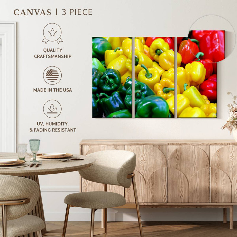 Fresh Bell Pepper Harvest, 48" H x 74" W