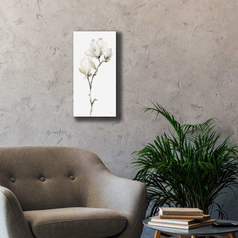 Art mural sur toile Epic Graffiti «White Magnolia 2» par Katrina Pete, H 24 po x l 12 po x P 0,75 po