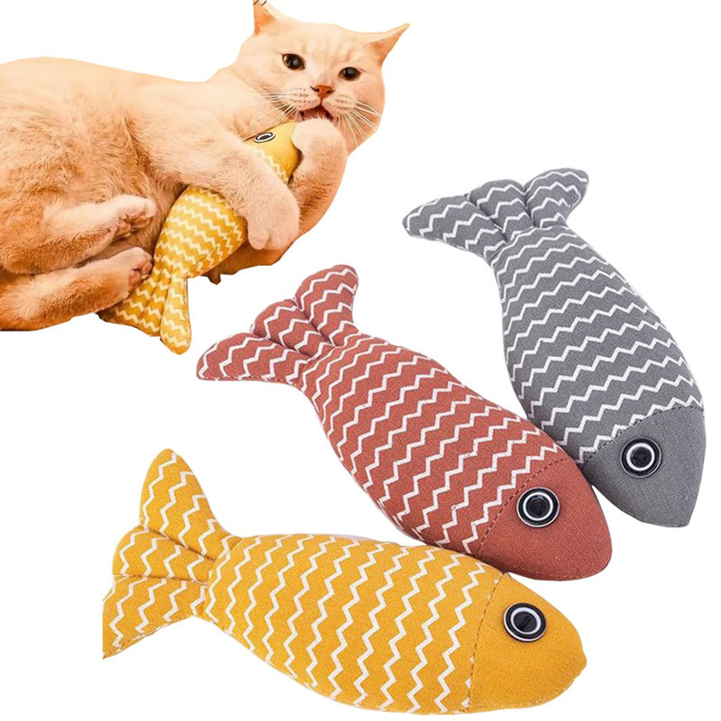 Ensemble de 3 jouets pour chat en peluche avec de l'herbe à chat et un jouet en peluche interactif résistant aux morsures pour les chats (ensemble de 3)