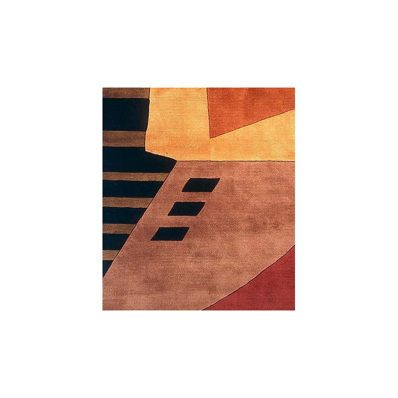 New Wave Wool Abstract Area Rug, Round 5'9"