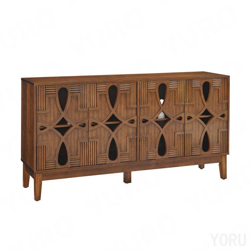 Buffet 60,5 "Mid-Century, console multimédia, Brown