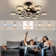 49.2" LED Ceiling Fan with Light and Remote with Starry Sky