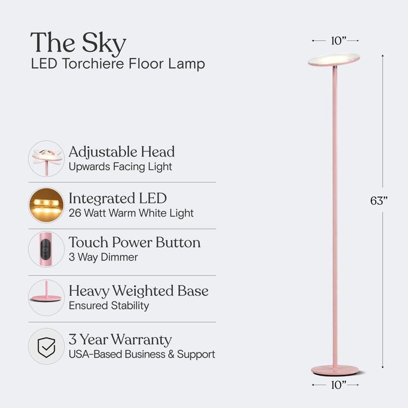 Lampe sur pied à DEL 63 po Sky