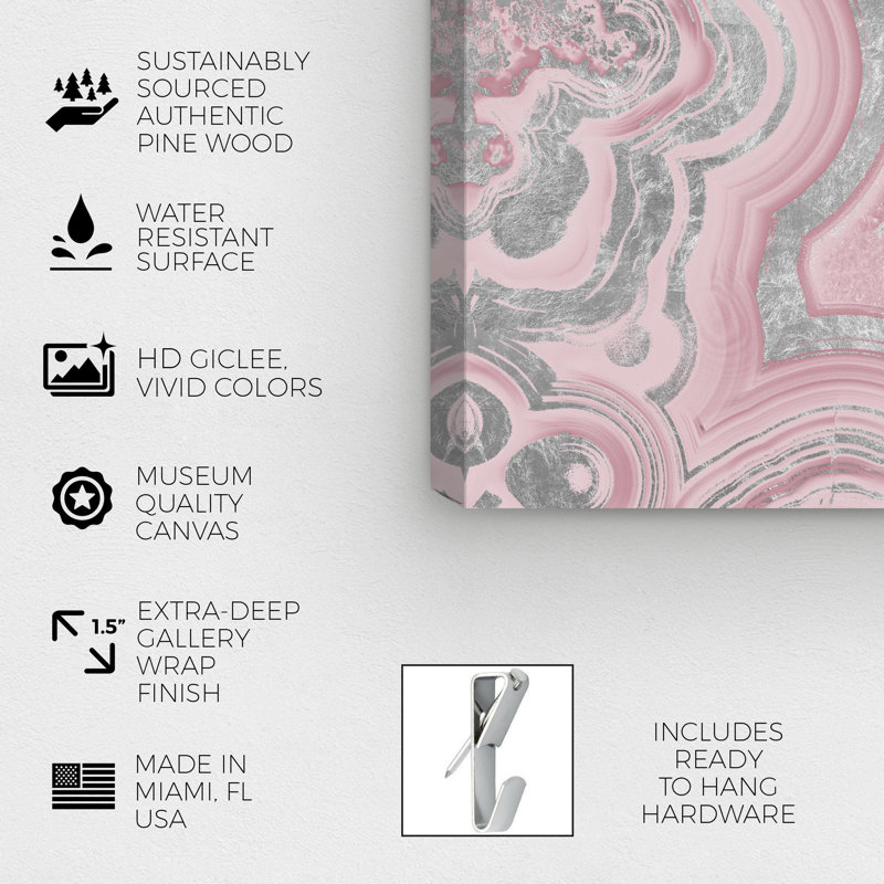 «Dreaming About You Geode Blush», impression sur toile tendue, H 10 po x l 15 po