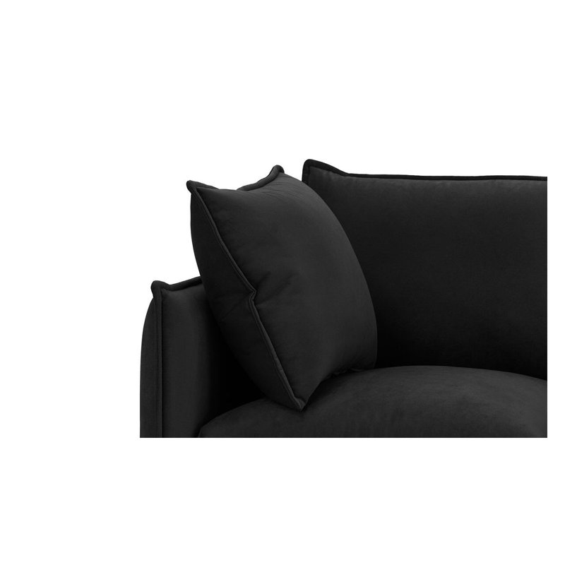 Neshay 3 Seater Velvet Sofa, Black