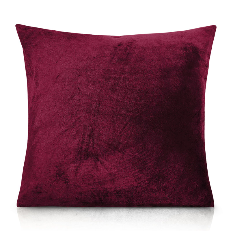 Aspire Homeware Square Plain Velvet Scatter Cushion Cover, Burgundy, Pack of 2