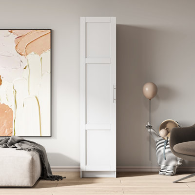 Stackable Wall Cabinet, White - 72.77" H For Overhead Storage 16.12" D X W Movable Partitions & Easy Cleaning Storage, Organize Your Life With Ease Shelves