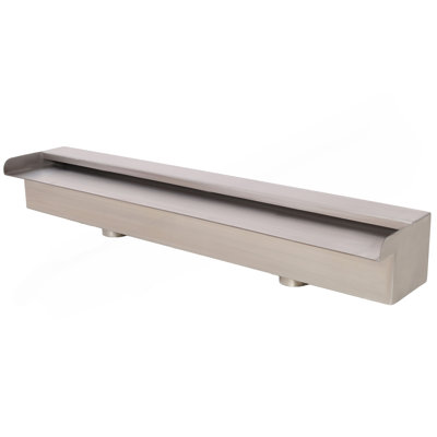 Fontaine de piscine, déversoir pour descente de décoration de piscine, fontaine en cascade pour étang de jardin extérieur, acier inoxydable 23,6 po