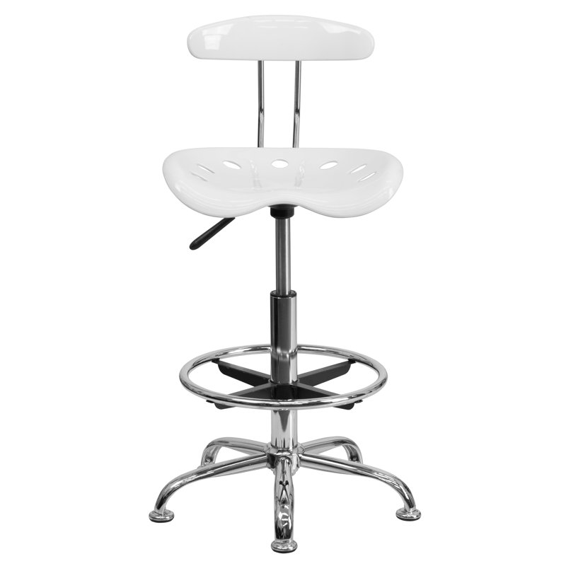 Tabouret de dessinateur Monroe, Blanc
