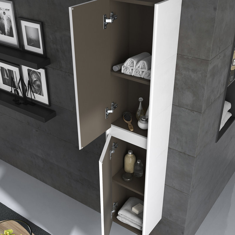Ambra 39.6'' W Single Vanity with Mirror, Gloss White