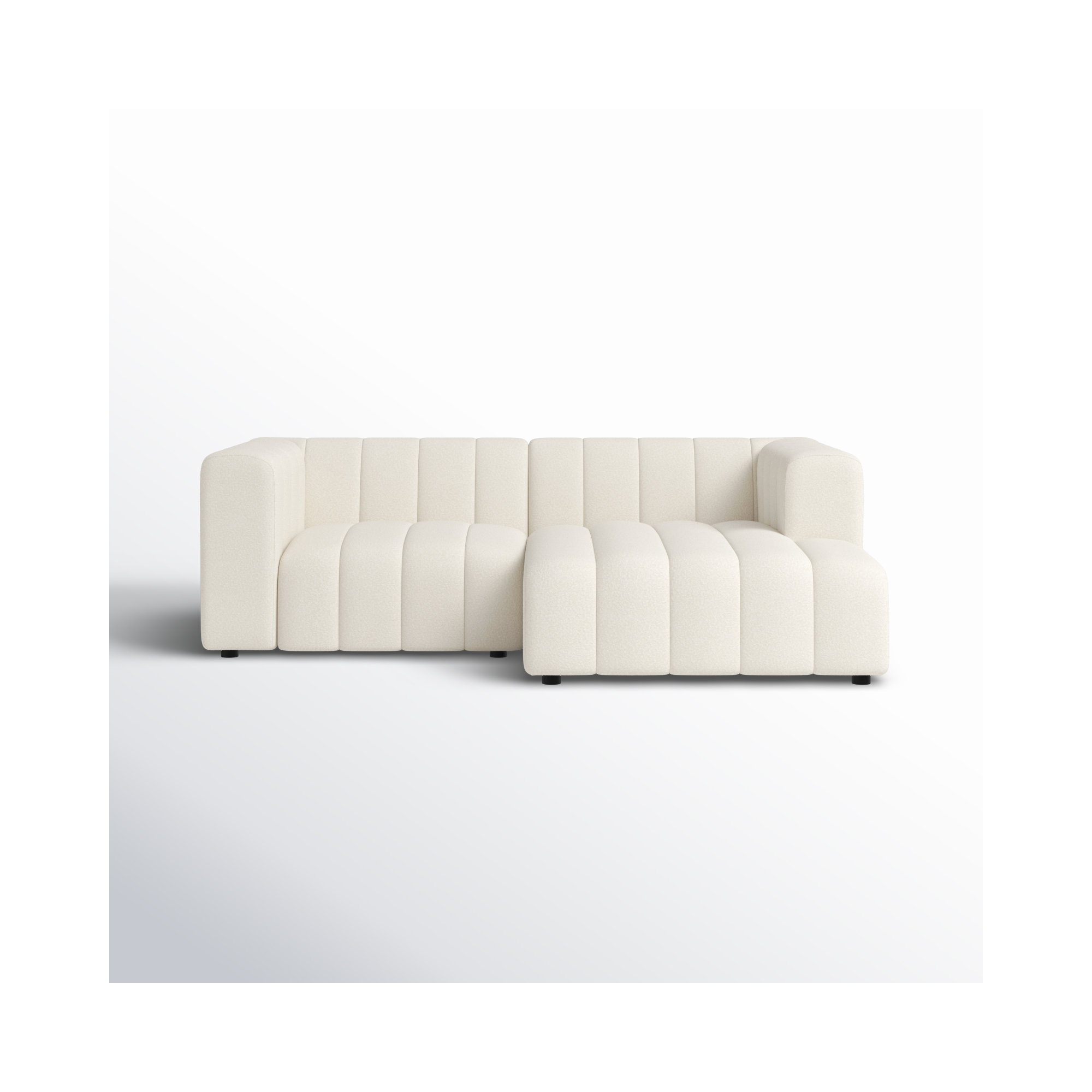 Bowry 88" Wide Sofa & Chaise, Fayette Cloud Polyester Blend, Right Hand Facing