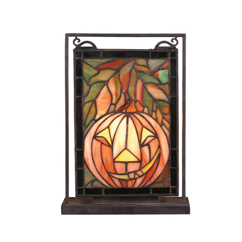 9.5" Wide X 10.5" High Jack O'Lantern Lighted Mini Tabletop Window