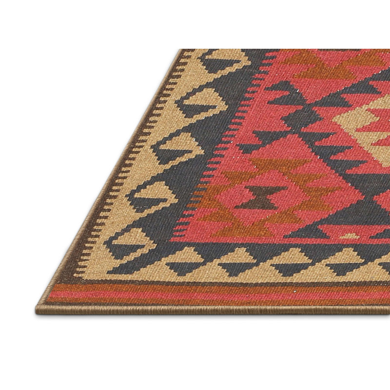 Tapis noir / orange / beige Chatwin, Rectangle 8 pi x 12 pi
