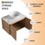 Meuble-lavabo mural simple 29,56 po avec plateau en céramique Nyia
