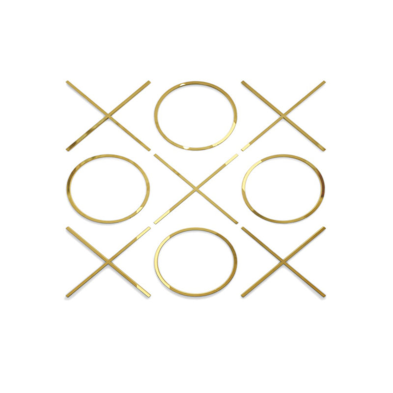 Modern Abstract Wall Decor on Metal, 45.25" H x 45.25" W x 0.75" D, Gold