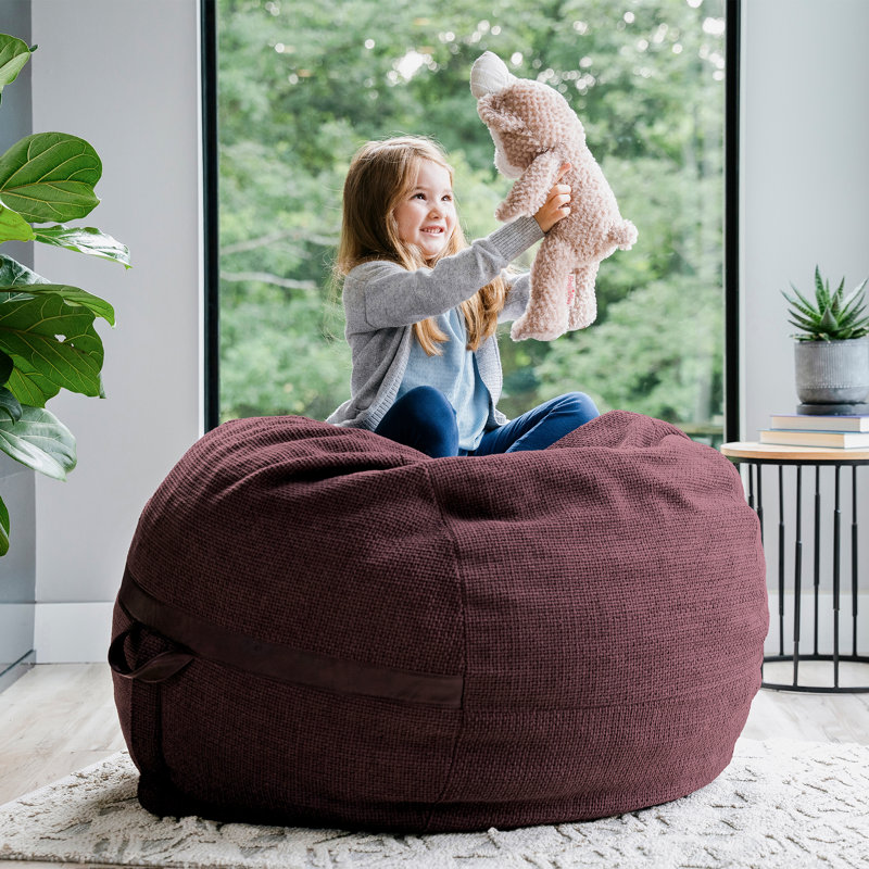Fauteuil à billes en mousse et mousse Big Joe, 4 pieds, Polyester merlot