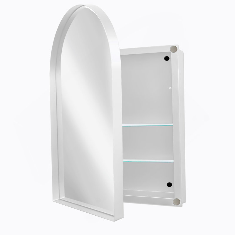 Armoire de rangement de salle de bain murale, armoire à pharmacie, armoire de salle de bain moderne avec miroir, Blanc