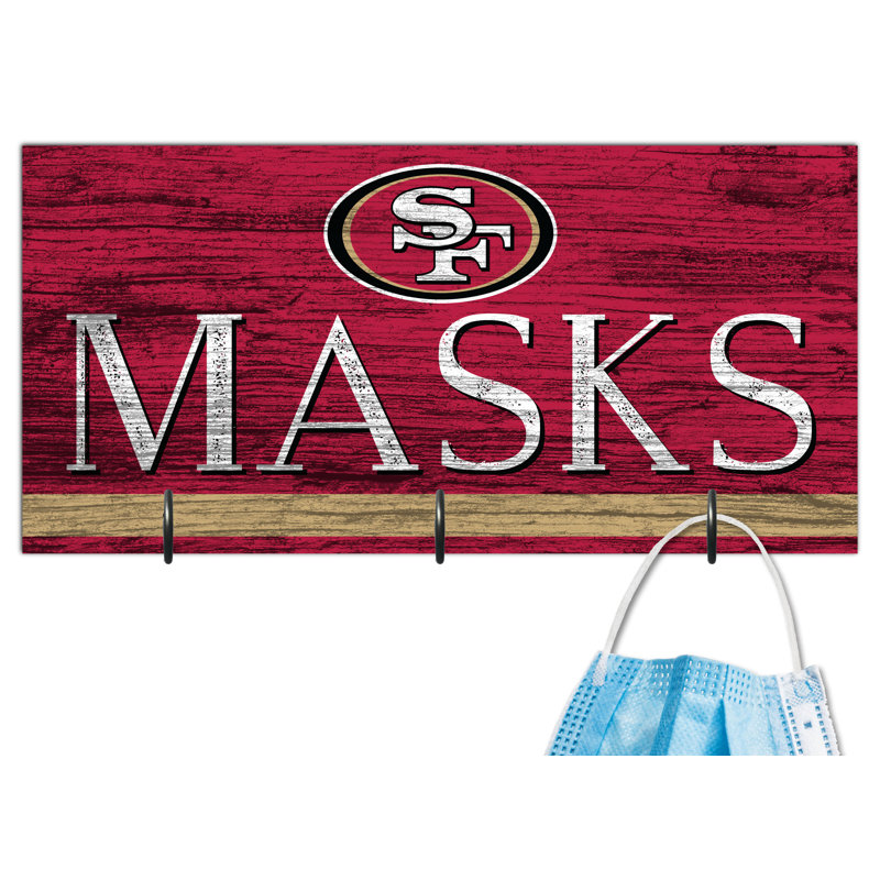 3 - Hook Wall Mounted Coat Rack, San Francisco 49ers