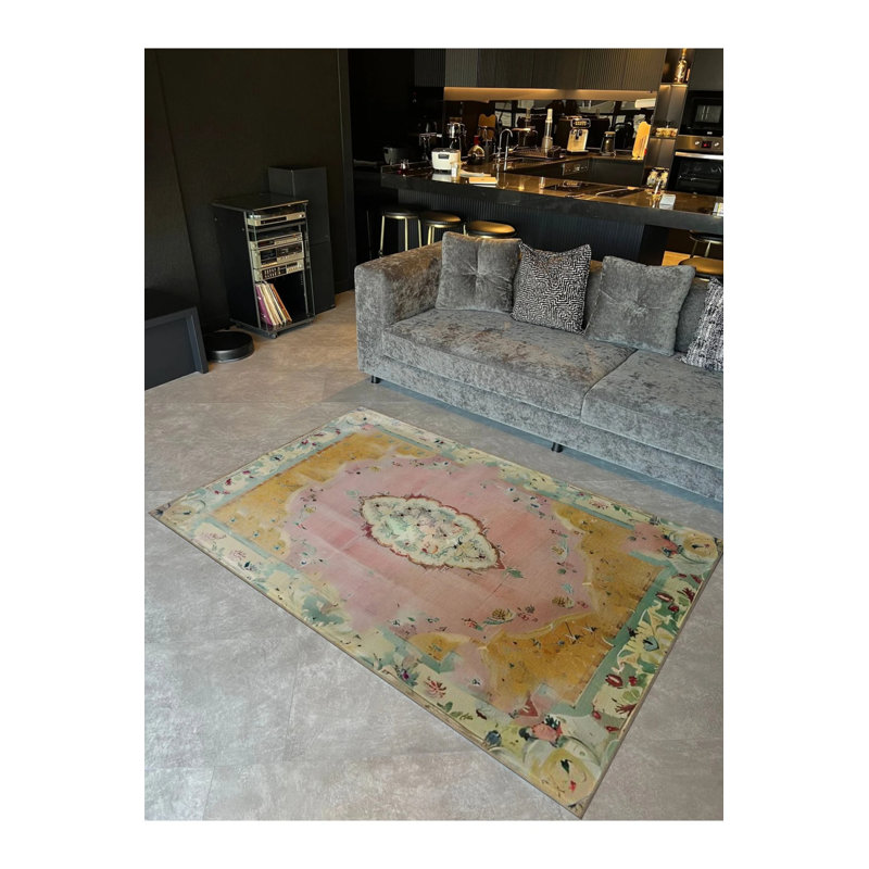 Izmir Vintage Pastel Color Traditional Patterned Woven Washable Carpet, Runner 2'6" x 9'11"