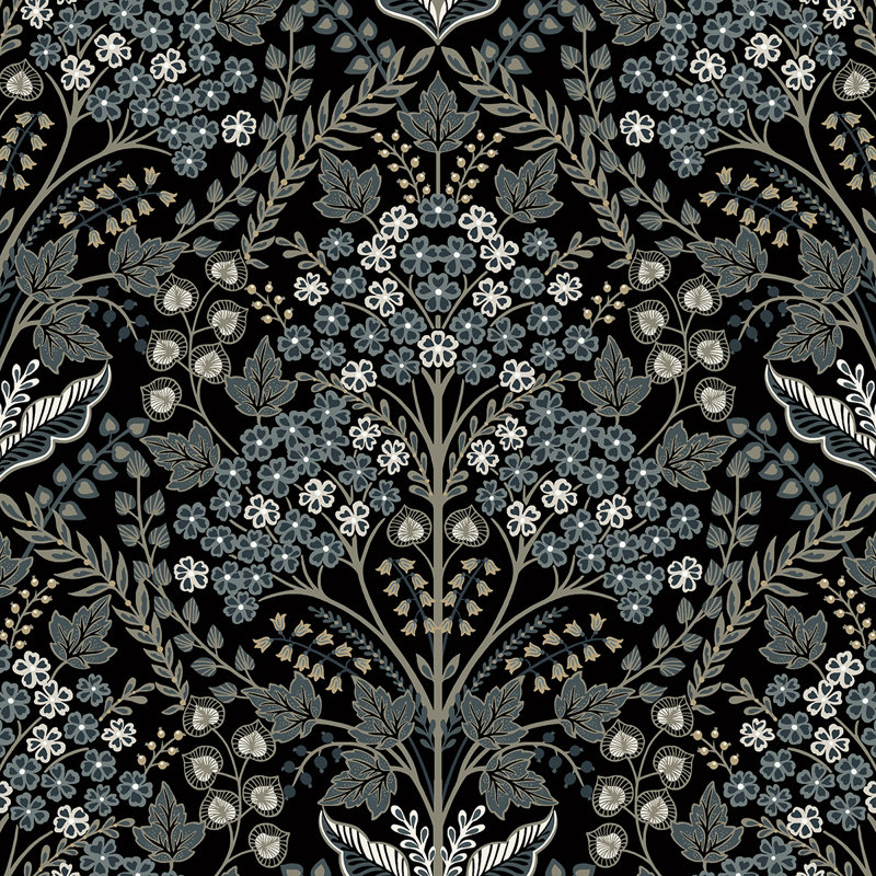 Rouleau de fleurs Auretta, Noir / gris