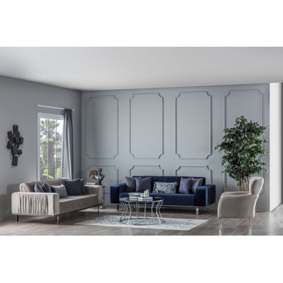 4 - Piece Velvet Living Room Set