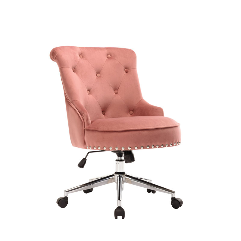 Asilah Velvet Task Chair, Pink