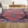 Lesandra Geometric Medallions Machine-Washable Terracotta/Navy Rug