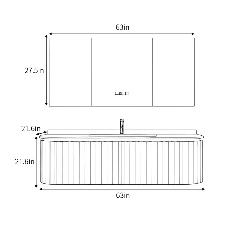 Simple modern style bathroom cabinet