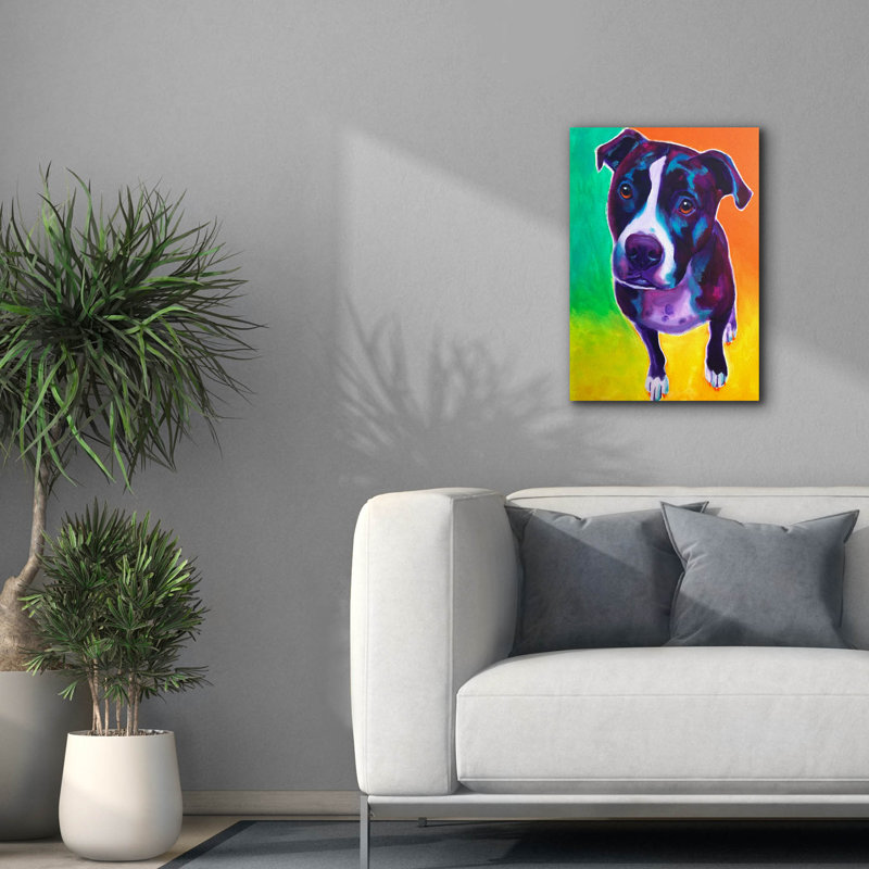 «Pit Bull - Truman» par Dawg Painter, H 26 po x l 18 po x P 0,75 po