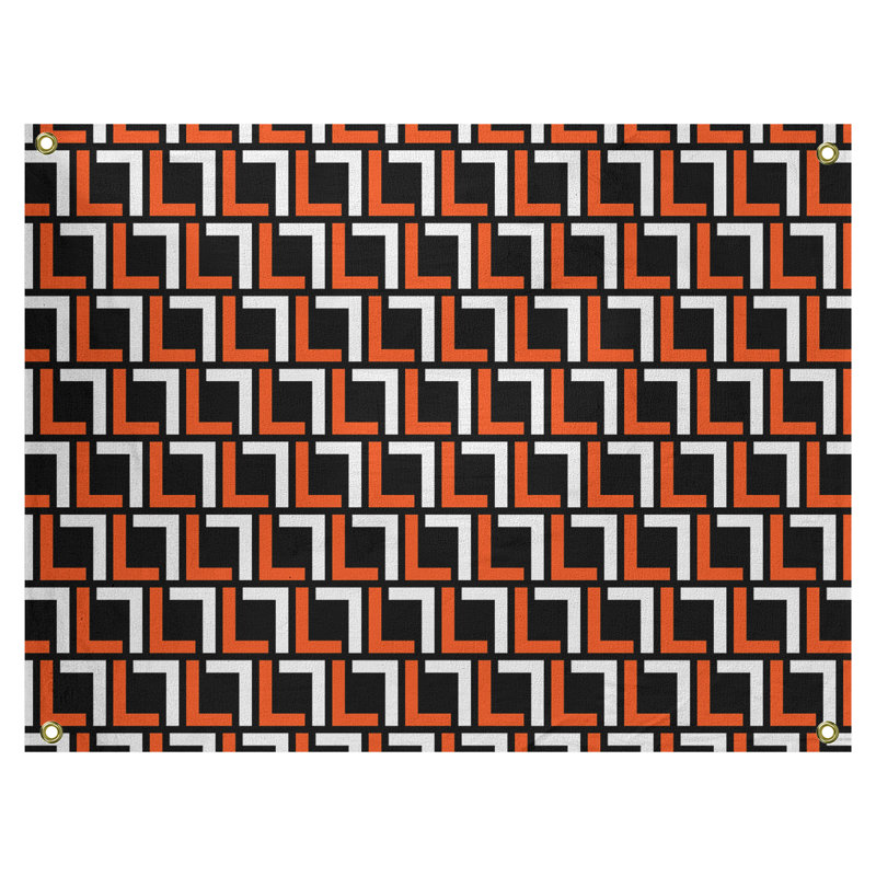 Tapisserie murale Cincinnati, Orange / blanc / noir, H 59 po x l 80 po, polyester