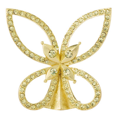 Gold Papillon Figurine with Crystals