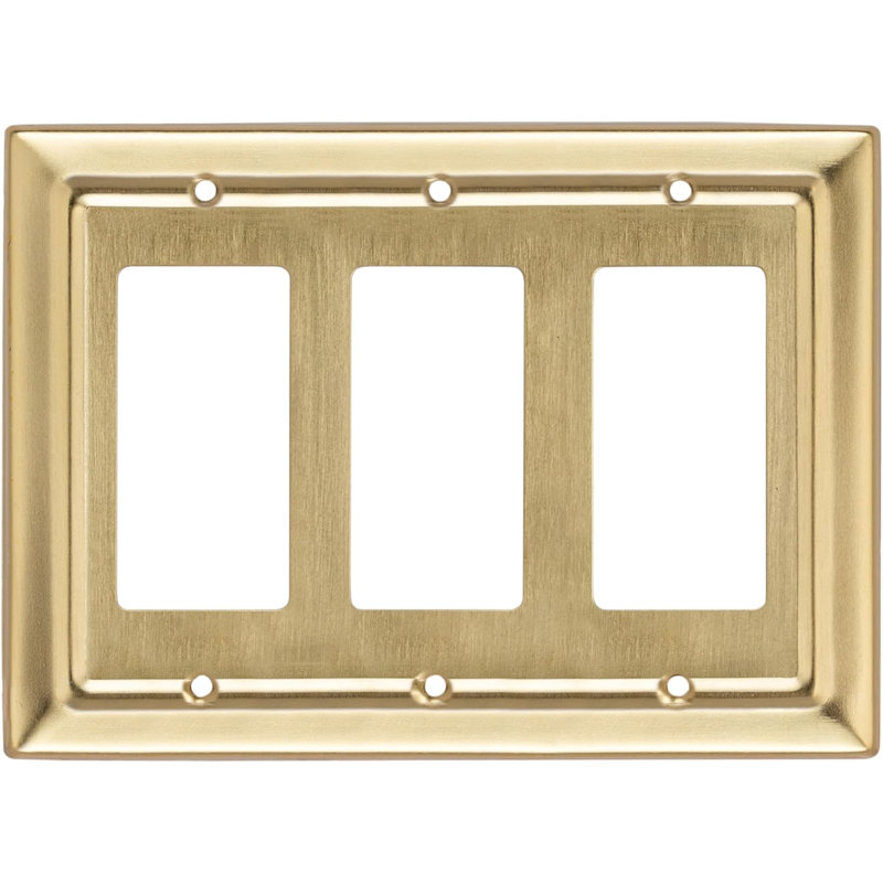 Architectural 3 - Gang Rocker Standard Wall Plate, Gold, 1