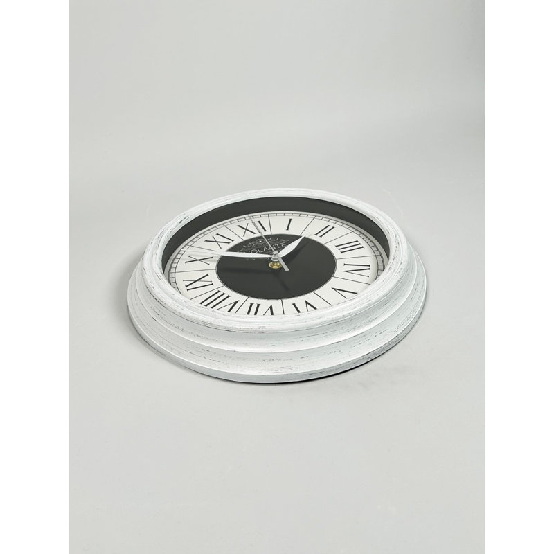 Drowne Wall Clock, White/Black