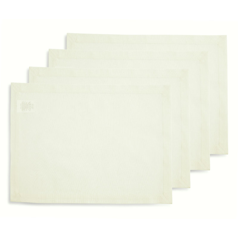 Dru - Cotton Linen Plain Placemats, Ivory