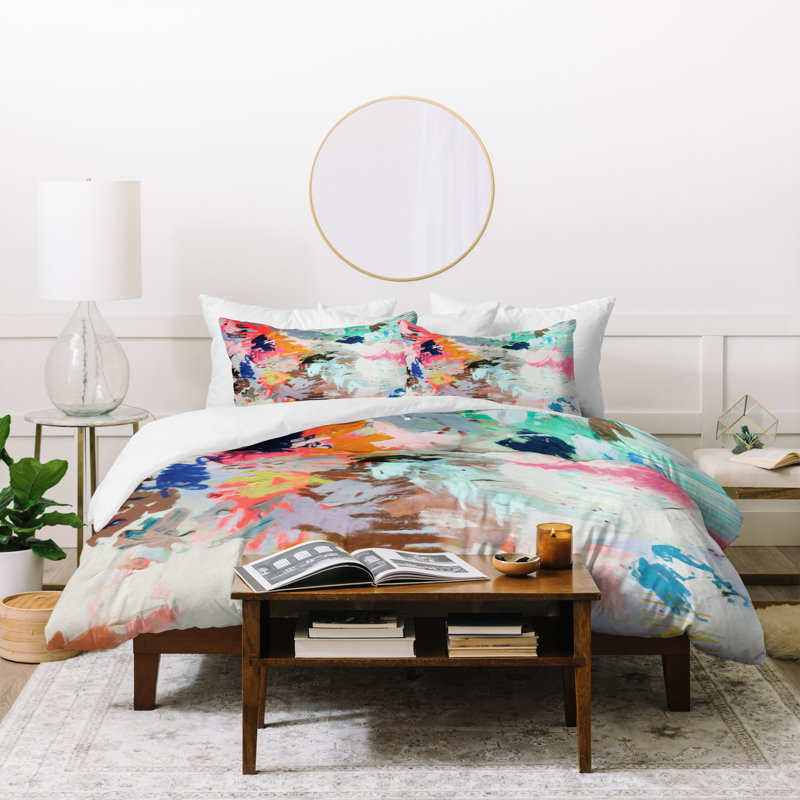 Kent Modern & Contemporary Polyester Abstract Duvet Cover, King Duvet Cover + 2 Shams, polyester