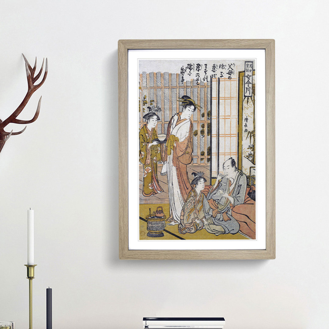 Forgetting Filial Piety by Torii Kiyonaga - Framed Print